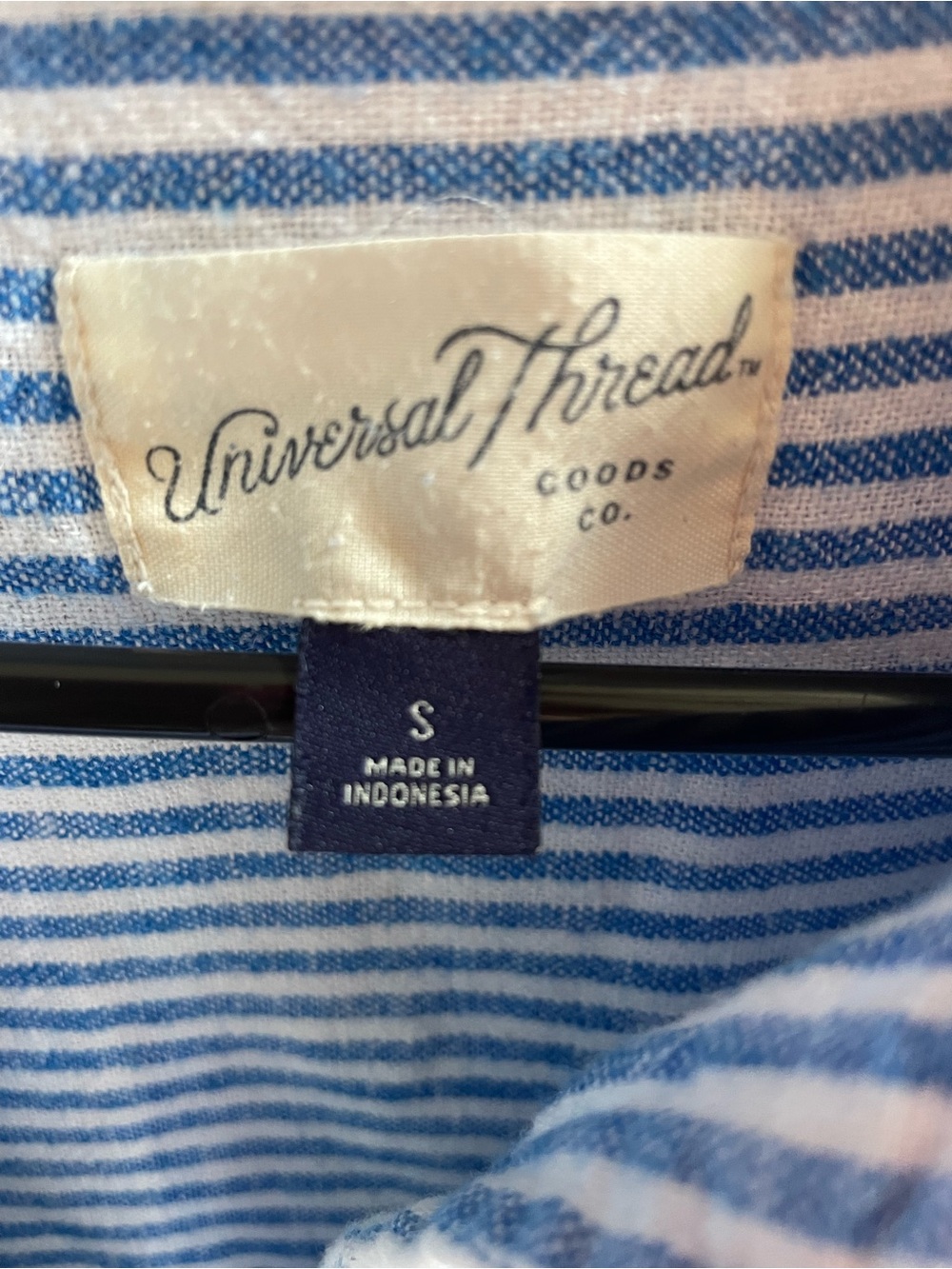 Universal Thread Blue and White Striped Shirt - Picture 3 of 4